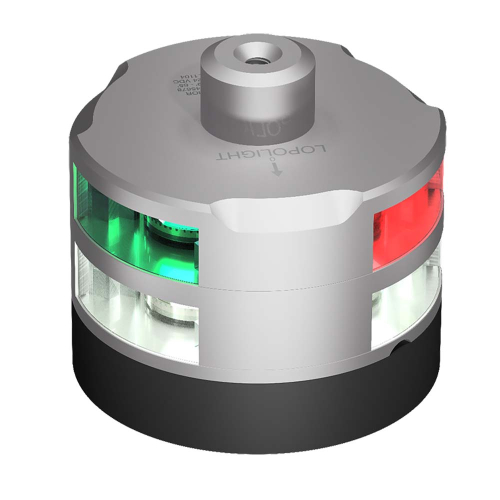 Lopolight - Lopolight Tri-Color Navigation &amp; Anchor Light - Strobe Function &amp; Windex Mount - 2nm - 0.7M Cable - Silver Housing