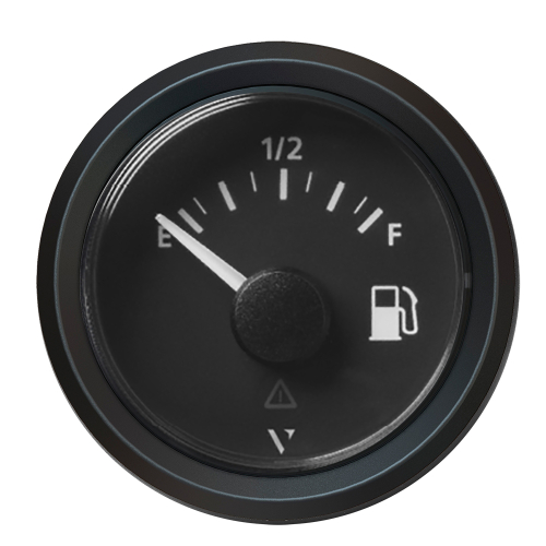 Veratron - Veratron 52MM (2-1/16") ViewLine Fuel Level Gauge Empty/Full - 240 to 33.5 OHM - Black Dial &amp; Triangular Bezel