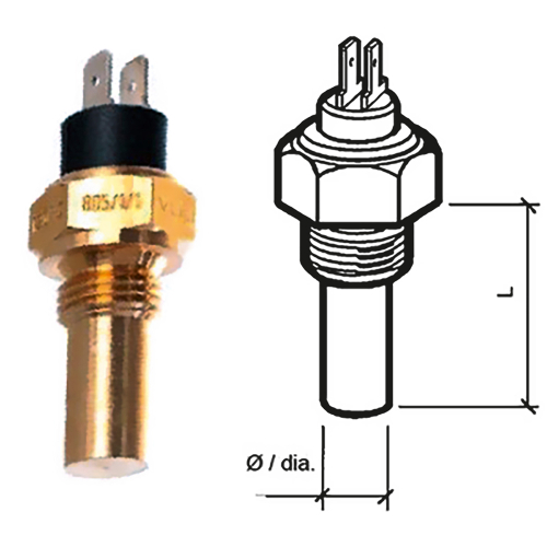 Veratron - Veratron Engine Oil Temperature Sensor - Dual Pole, Spade Term - 50-150&deg;C/120-300&deg;F - 6/24V - 1/4" - 18 NPTF Thread