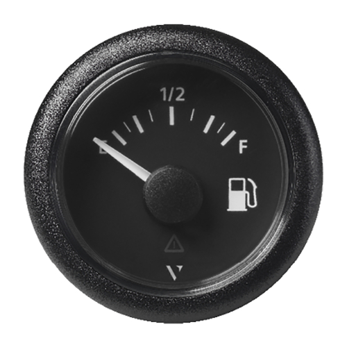Veratron - Veratron 52MM (2-1/16") ViewLine Fuel Level Gauge Empty-Full - 0-90 OHM - Black Dial &amp; Round Bezel