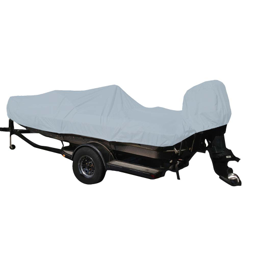 Carver by Covercraft - Carver Poly-Flex II Styled-to-Fit Boat Cover f/16.5&#39; Fish &amp; Ski Style Boats w/Walk-Thru Windshield - Grey
