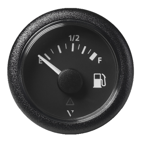 Veratron - Veratron 52MM (2-1/16") ViewLine Fuel Level Gauge Empty-Full - 90-4 OHM - Black Dial &amp; Round Bezel