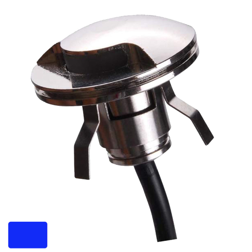 Lunasea Lighting - Lunasea 316 Polished Stainless Steel LED Waterproof Courtesy Light - Blue - 12VDC Only