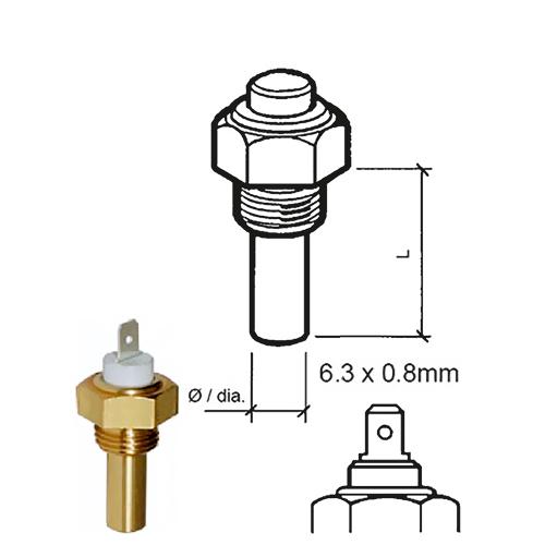 Veratron - Veratron Coolant Temperature Sensor - 40&deg;C to 120&deg;C - M14 x 1.5 Thread