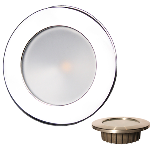 Lunasea Lighting - Lunasea Gen3 Warm White, RGBW Full Color 3.5&rdquo; IP65 Recessed Light w/Polished Stainless Steel Bezel - 12VDC
