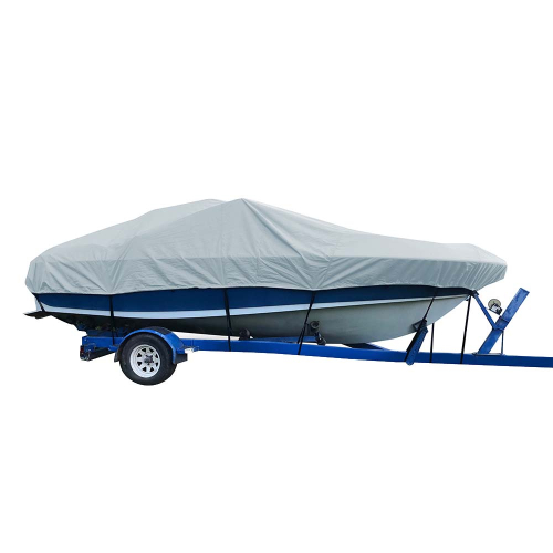 Carver by Covercraft - Carver Sun-DURA&reg; Styled-to-Fit Boat Cover f/22.5&#39; V-Hull Low Profile Cuddy Cabin Boats w/Windshield &amp; Rails - Grey