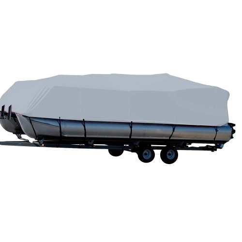 Carver by Covercraft - Carver Sun-DURA&reg; Styled-to-Fit Boat Cover f/23.5&#39; Pontoons w/Bimini Top &amp; Partial Rails - Grey