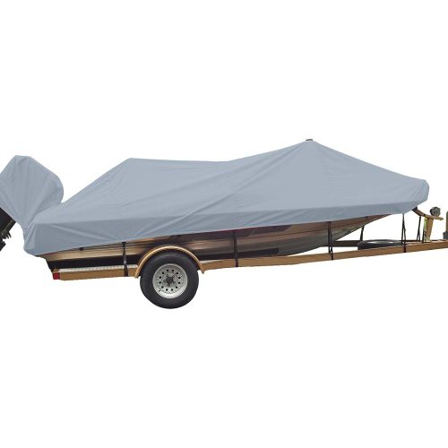 Carver by Covercraft - Carver Poly-Flex II Styled-to-Fit Boat Cover f/19.5' Angled Transom Bass Boats - Grey
