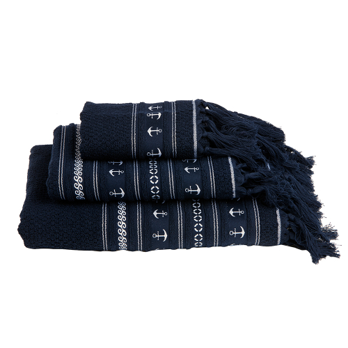 Marine Business - Marine Business Navy/Anchors Towel Set - SANTORINI - Set of 3
