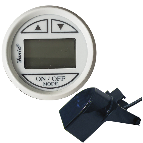 Faria Beede Instruments - Faria Dress White 2" Depth Sounder w/Transom Mount Transducer