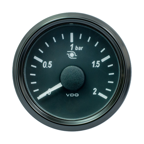 VDO - VDO SingleViu 52mm (2-1/16") Turbo Pressure Gauge - 60 PSI - 0-180 Ohm