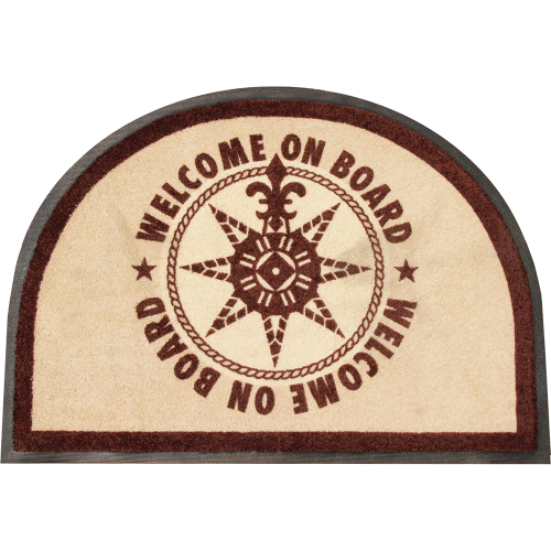 Marine Business - Marine Business Non-Slip WELCOME ON BOARD Half-Moon-Shaped Mat - Brown