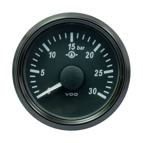 VDO - VDO SingleViu 52mm (2-1/16") Brake Pressure Gauge - 30 Bar - 0-4.5V