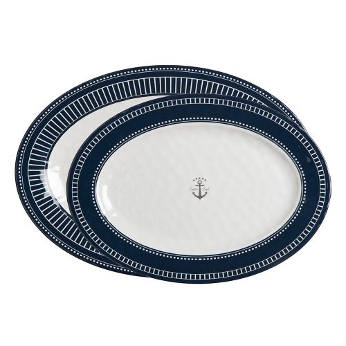 Marine Business - Marine Business Melamine Oval Serving Platters Set - SAILOR SOUL - Set of 2
