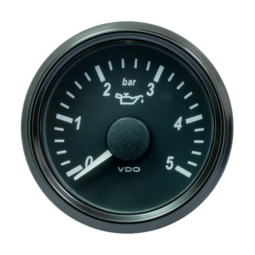 VDO - VDO SingleViu 52mm (2-1/16") Oil Pressure Gauge - 5 Bar - 0-180 Ohm
