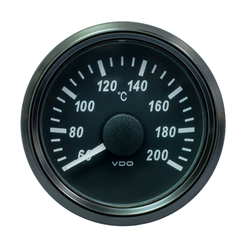 VDO - VDO SingleViu 52mm (2-1/16") Cylinder Temp. Gauge - 200&deg;C - 471-14 Ohm