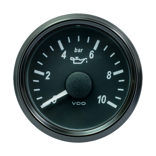 VDO - VDO SingleViu 52mm (2-1/16") Oil Pressure Gauge - 10 Bar - 0-180 Ohm
