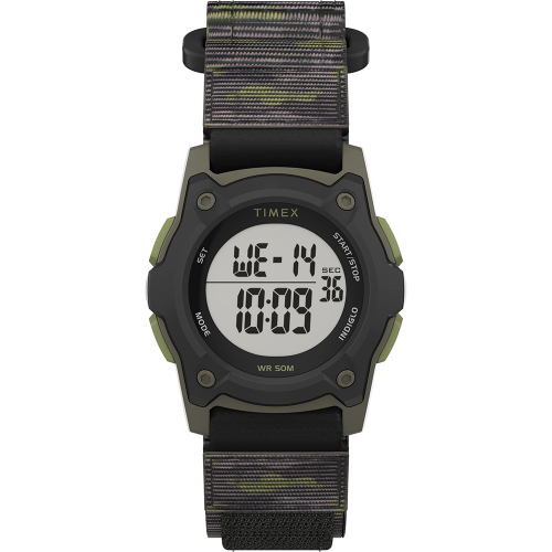 Timex - Timex Kid&#39;s Digital 35mm Watch - Green Camo w/Fastwrap Strap