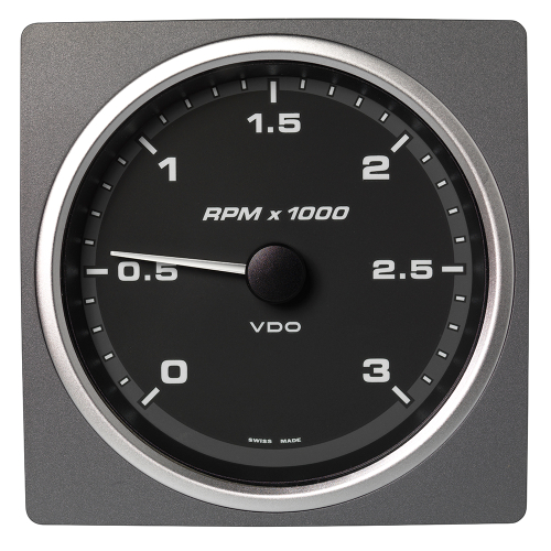 Veratron - Veratron 4-3/8" (110mm) AcquaLink&reg; Tachometer 3000 RPM - 12/24V - Black Dial &amp; Bezel