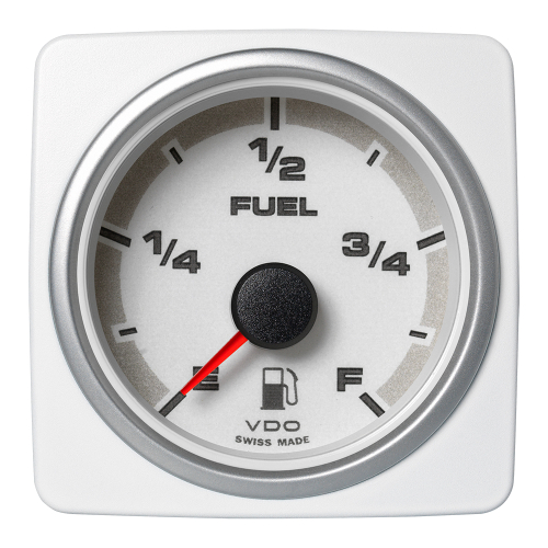 Veratron - Veratron 52 MM (2-1/16") AcquaLink Fuel Level Gauge E/F - White Dial &amp; Bezel