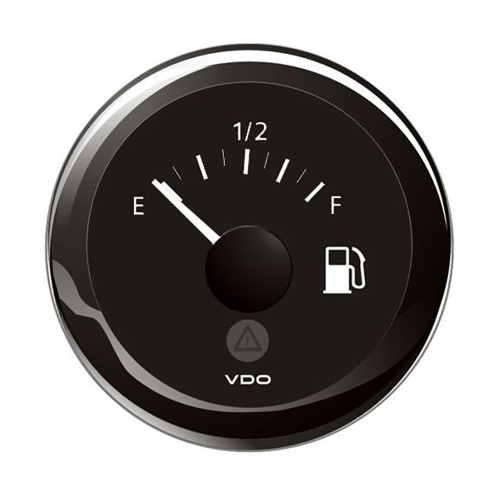 Veratron - Veratron 52MM (2-1/16") ViewLine Tank Level Gauge E/F - 3-180 Ohm - Black Dial &amp; Bezel