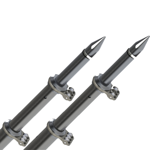 TACO Marine - TACO 18&#39; Deluxe Outrigger Poles w/Rollers - Silver/Black