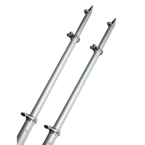 TACO Marine - TACO 18&#39; Deluxe Outrigger Poles w/Rollers - Silver/Silver