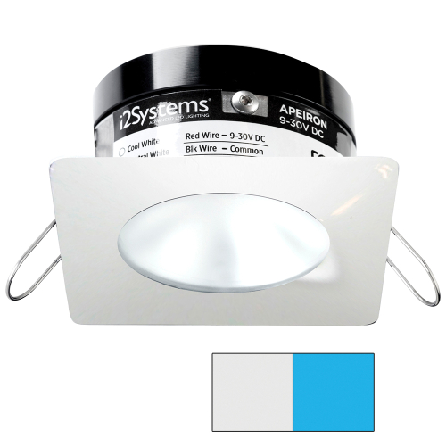 I2Systems Inc - i2Systems Apeiron PRO A503 - 3W Spring Mount Light - Square/Round - Cool White &amp; Blue - White Finish