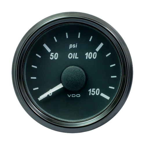 VDO - VDO SingleViu 52mm (2-1/16") Oil Pressure Gauge - 150 PSI