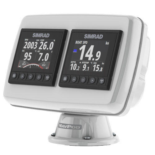 NavPod - NavPod PP4503 PowerPod Pre-Cut f/2-Simrad IS42/B&amp;G Triton&sup2;/AP44 Square Hole Instruments