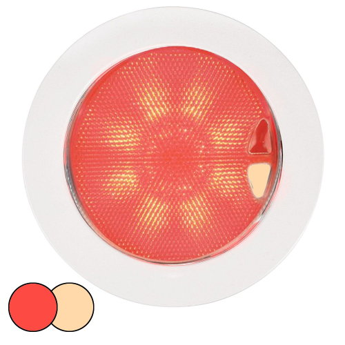 Hella Marine - Hella Marine EuroLED 150 Recessed Surface Mount Touch Lamp - Red/Warm White LED - White Plastic Rim