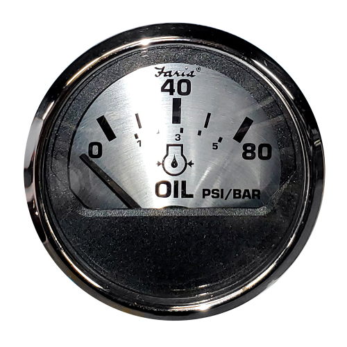 Faria Beede Instruments - Faria Spun Silver 2" Oil Pressure Gauge