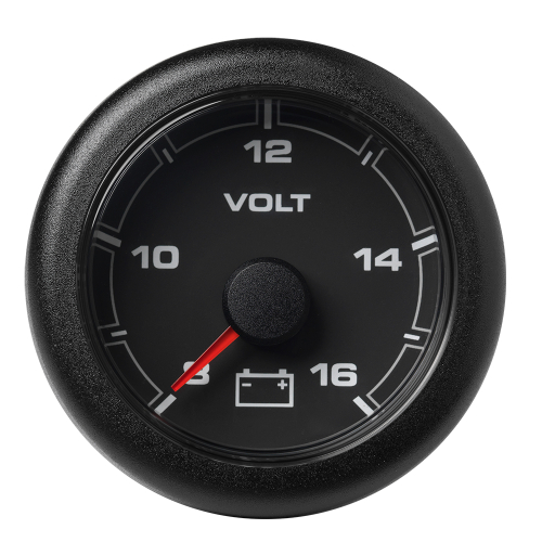 Veratron - Veratron 52MM (2-1/16") OceanLink Battery Voltage Gauge - 8 to 16 V - Black Dial &amp; Bezel