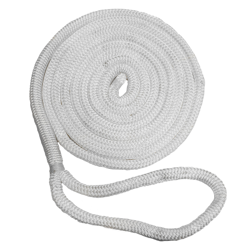 New England Ropes - New England Ropes 1/2" x 25&#39; Nylon Double Braid Dock Line - White