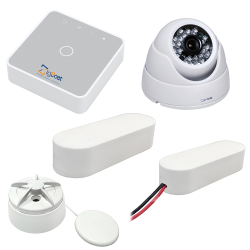 Glomex Marine Antennas - Glomex ZigBoat&trade; Starter Kit System w/Camera - Includes Gateway, Battery, Flood, Door/Porthole Sensor &amp; IP Camera