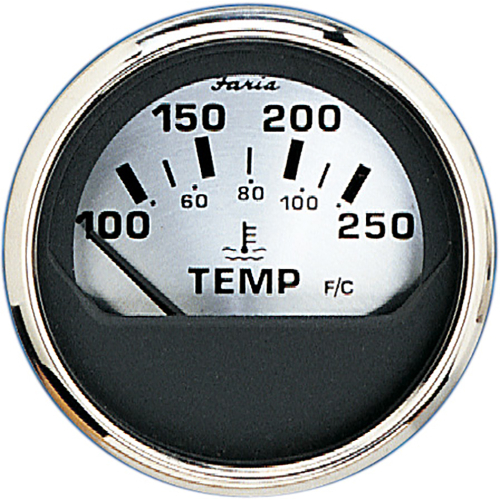 Faria Beede Instruments - Faria Spun Silver 2" Water Temp Gauge