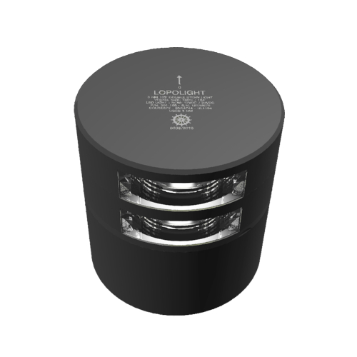 Lopolight - Lopolight Double Stern Light - 3nm - Black Housing - Horizontal Mount