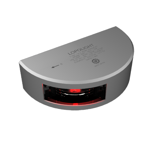 Lopolight - Lopolight Port SideLight - Vertical Mount - Silver Housing - 3nm - Red