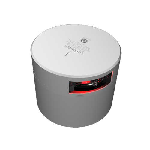 Lopolight - Lopolight Red Port Sidelight - 3nm - Silver Housing - Single - Horizontal Mount