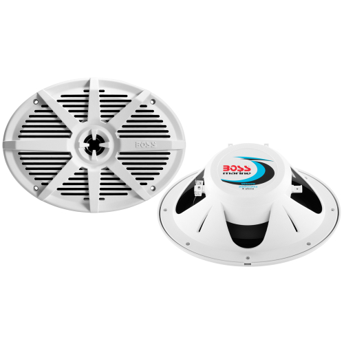 Boss Audio - Boss Audio MR692W 6" x 9" 2-Way 350W Marine Full Range Speaker - White - Pair