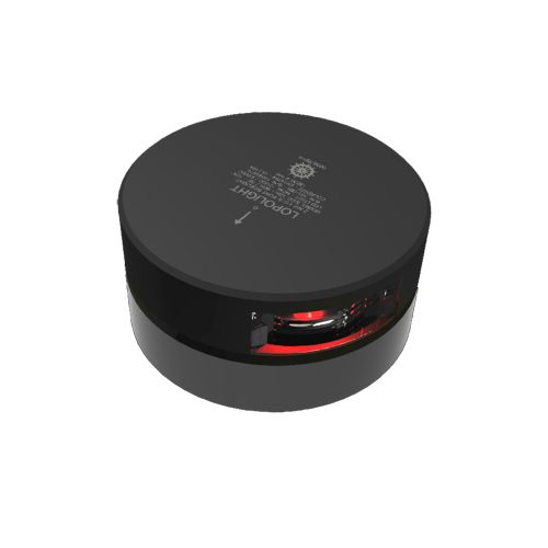 Lopolight - Lopolight Red Port Sidelight - 2nm/112.5&deg; - Black Housing - Single - Horizontal Mount