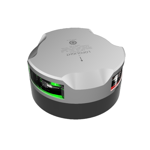 Lopolight - Lopolight Tri-Color Navigation Light - 2nm/112.5&deg; + 112.5&deg; - Silver Housing - Single - Horizontal Mount