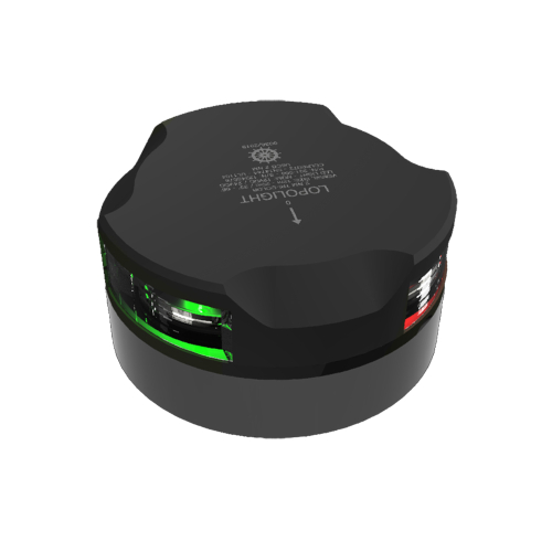 Lopolight - Lopolight Tri-Color Navigation Light - 2nm/112.5&deg; + 112.5&deg; - Black Housing - Single - Horizontal Mount