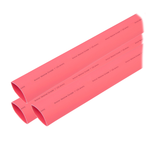 Ancor - Ancor Heat Shrink Tubing 1" x 6" - Red - 3 Pieces