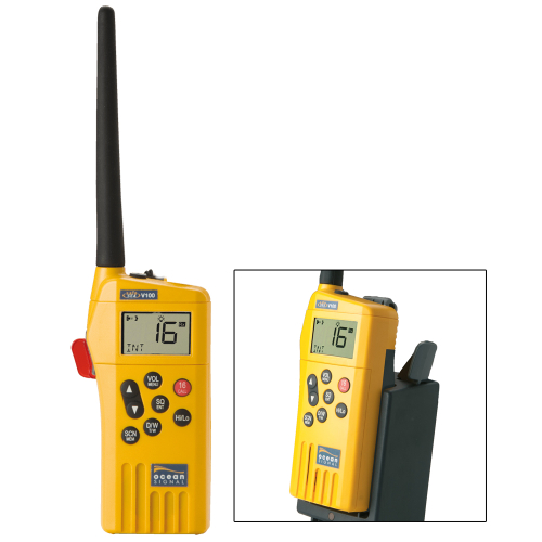 Ocean Signal - Ocean Signal SafeSea V100 GMDSS VHF Radio - 21 Channels w/Battery Kit