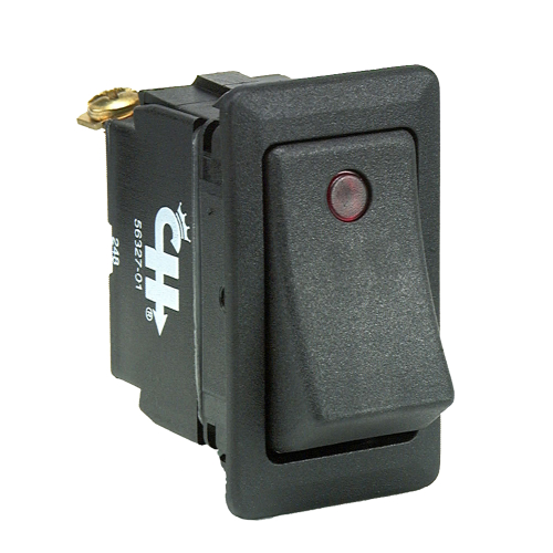Cole Hersee - Cole Hersee Sealed Rocker Switch w/Small Round Pilot Lights SPST On-Off 3 Screw