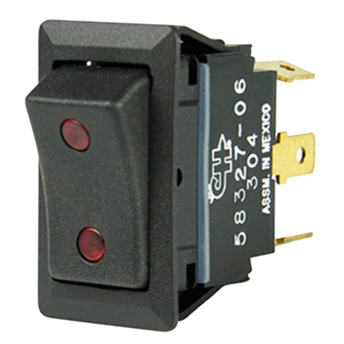 Cole Hersee - Cole Hersee Sealed Rocker Switch w/Small Round Pilot Lights SPDT On-Off-On 4 Blade
