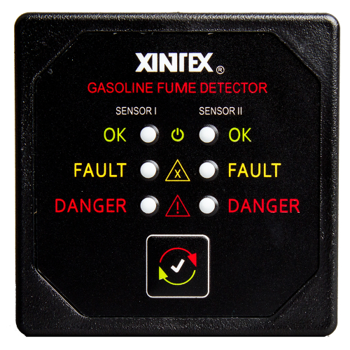 Fireboy-Xintex - Xintex Gasoline Fume Detector w/2 Plastic Sensors - Black Bezel Display