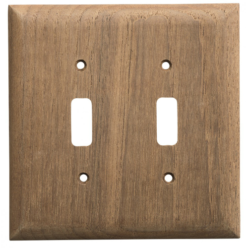 Whitecap - Whitecap Teak 2-Toggle Switch/Receptacle Cover Plate