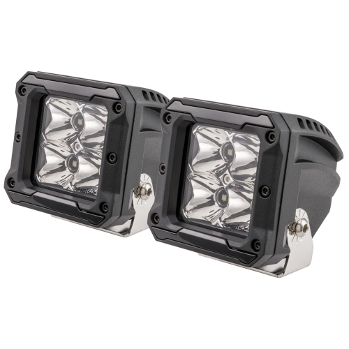 HEISE LED Lighting Systems - HEISE 4 LED Cube Light w/Harness - Spot Beam- 3" - 2 Pack